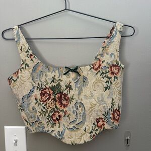 With Jean Multicolor Floral Crop Top
